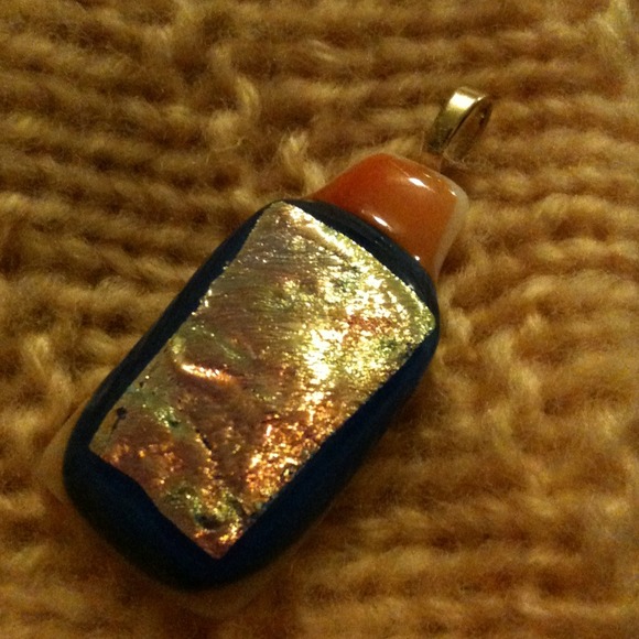 Jewelry - Fused Glass Gold Bale Pendant