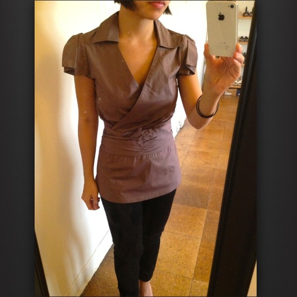 Plains and Prints brown top (size XS/ 0) - Picture 3 of 3