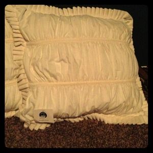 Set of two cute off white pillows, new with tags