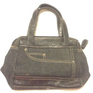 Black denim make up bag