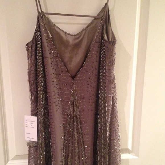 Parker Art Deco Grey Beaded Dress - Picture 3 of 4
