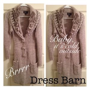 Dressbarn tan sweater cardigan