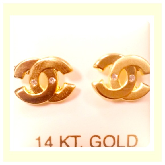 CHANEL Fashion Jewelry 14K Gold Earrings