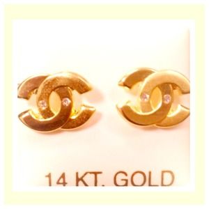 CHANEL Fashion Jewelry 14K Gold Earrings