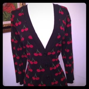 Torrid Cherry Knit Lace Back Sweater Cardigan 3x