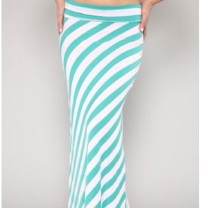 Side Stripe Jade fitted maxi skirt