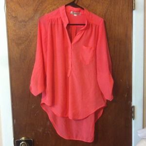 RESERVE 🍒✨Coral hi low shirt