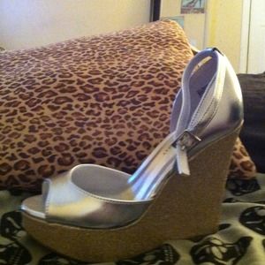 Silver platform shoes