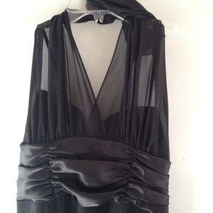 NWOT Black Halter Dress