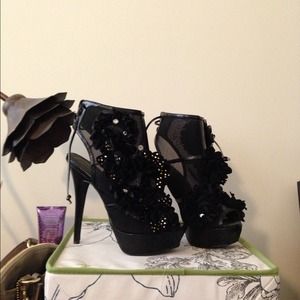 Black platform stilettos never worn. REDUCED!