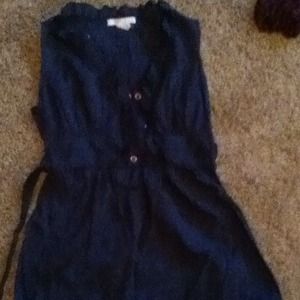 Blue ruffle dress boho cute