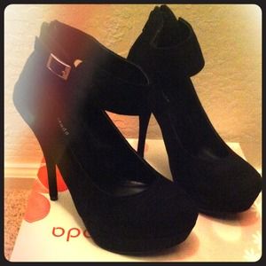 Suede like platform heels