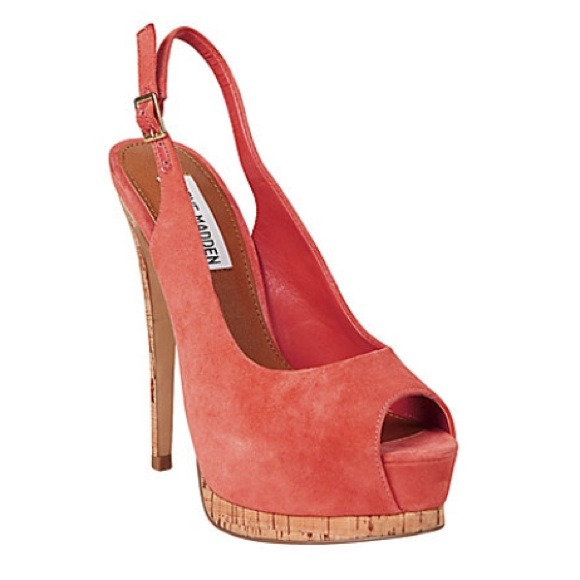 SOLD***Steve Madden Onassis Suede Peach Slingbacks