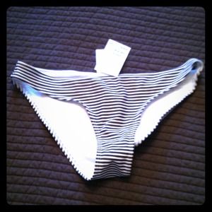 H&M brown & white stripe Swim bottom