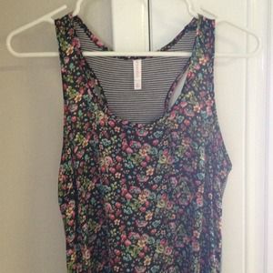 Floral tank with striped back!