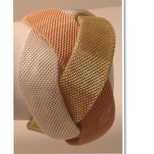 Tri-tone braided mesh bracelet