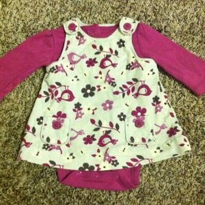 Super cute cord dress size newborn matching onesie