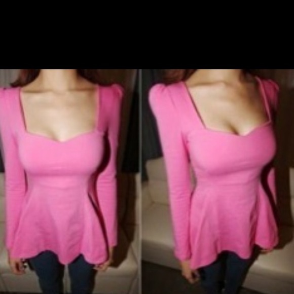 Pink peplum top