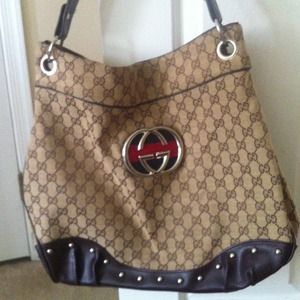 Gucci studded hobo handbag