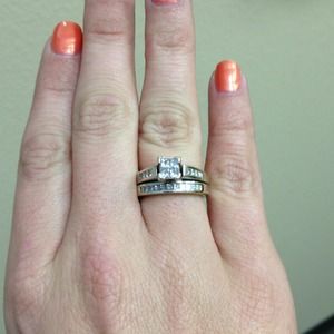 1 CT. T.W Quad Princess Cut Set in 14k White Gold