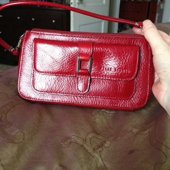 NWOT - Red leather wallet with removable strap