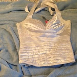 White halter corset