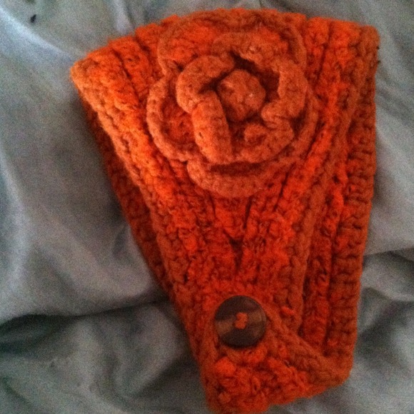 New Knit Orange cold weather head band.  Thick :)
