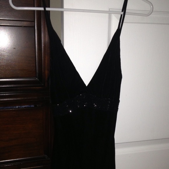 Express velvet beaded spaghetti strap top