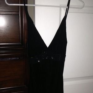 Express velvet beaded spaghetti strap top
