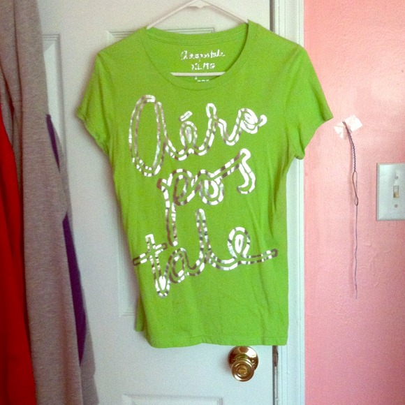 Neon Green Aeropostale T-Shirt with SilverWriting