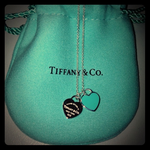 Tiffany Mini Lock Heart with Blue Enamel