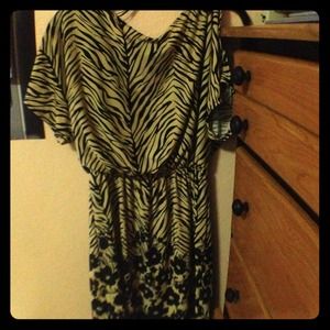Animal Print/Flowered Flowy Dress