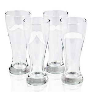 Custom Set of 4 Mustache Glasses❤