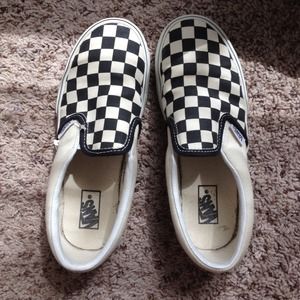 Checkered vans slip on size 3 kids or 5 women's