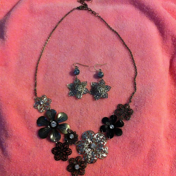 Statement necklace and earrings