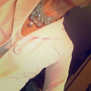 Soft pink Halogen fitted cotton blazer~