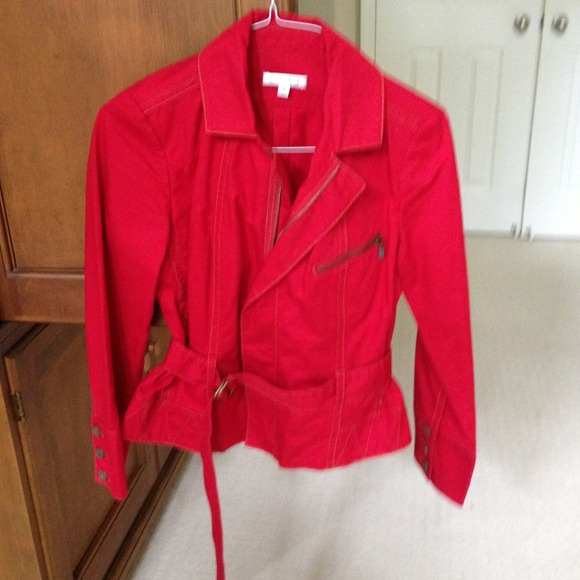 Red motorcycle styled jacket