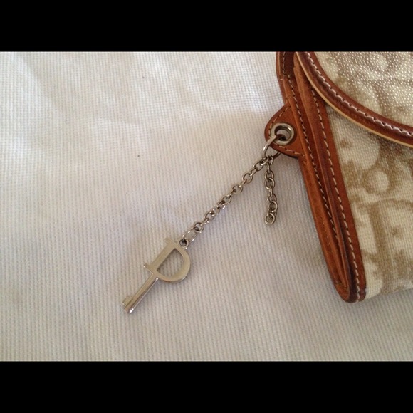 Dior white beige logo canvas wallet on a chain - Picture 3 of 4