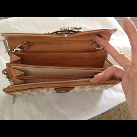 Dior white beige logo canvas wallet on a chain - Picture 4 of 4