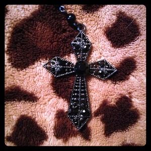 Black cross necklace