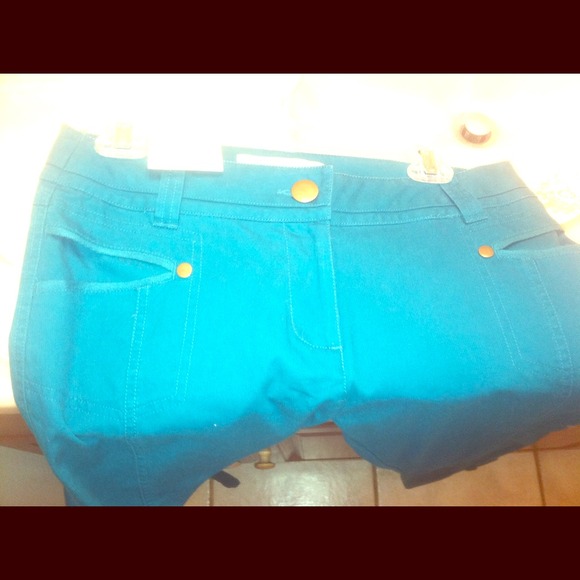 NWOT Teal Corduroy Skinny Pants