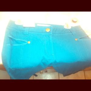 NWOT Teal Corduroy Skinny Pants