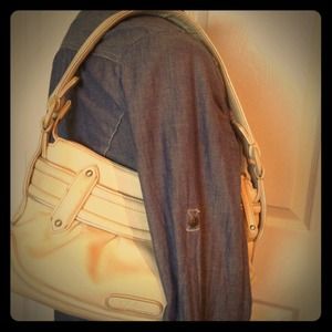 Rich creamy ivory with gold Cole Haan handbag~