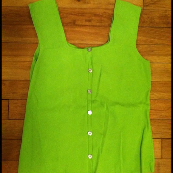 Green sleeveless summer shirt