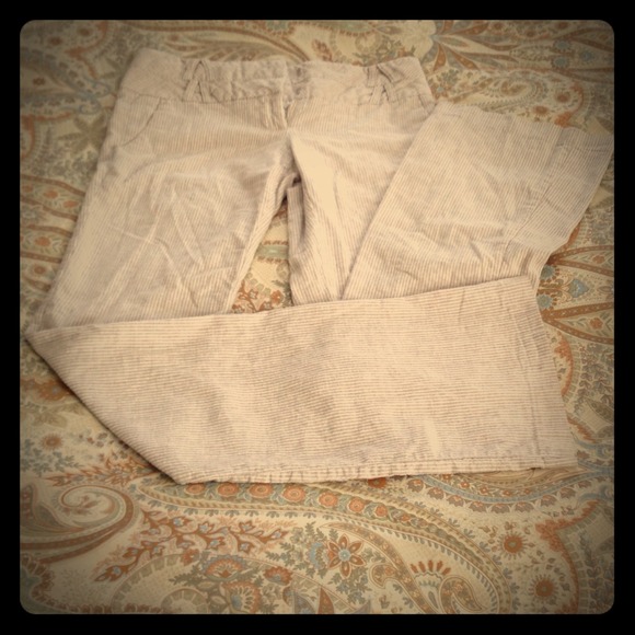 Linen pin striped pants