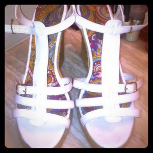 White Strap Sandal Wedges