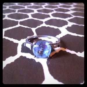 SOLD! Aquamarine and cubic zarconia, size 8. Avon