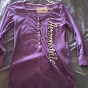 Light purple Aeropostale henley shirt