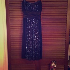 Black and blue homecoming dress