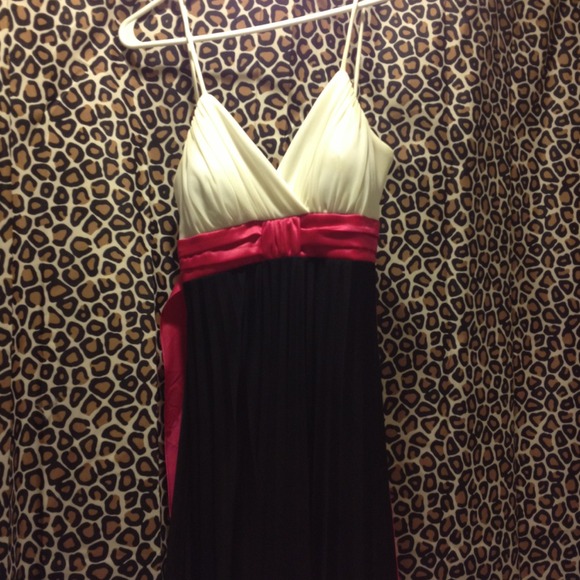 Debs hot pink white and black prom dress!!